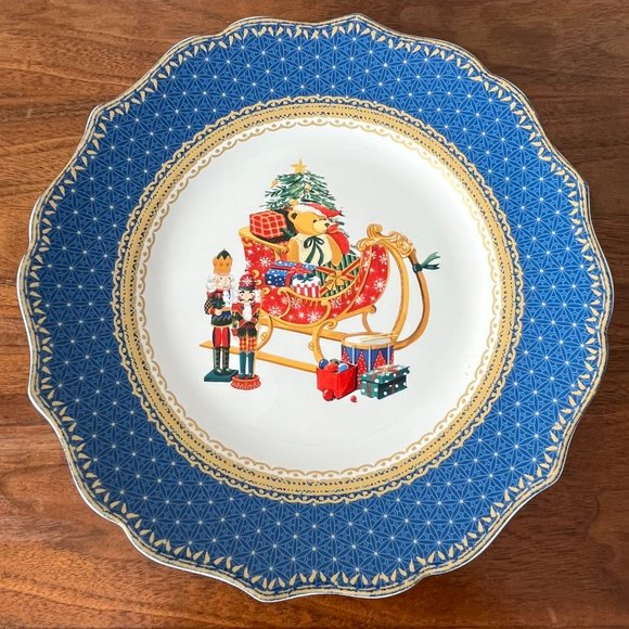 Robert Stanley Christmas Blue Mug & Plate Set | Sleigh, Bear, Nutcrackers - Picture 2 of 13